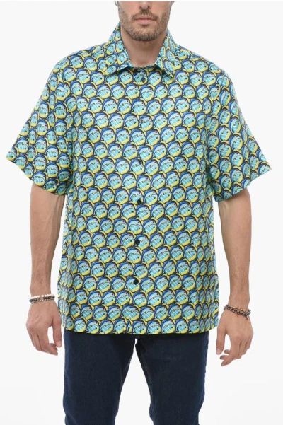 Botter All-over Printed Silk Shirt In Green