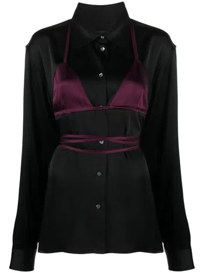 Botter Bikini Cami Layered Shirt In Black