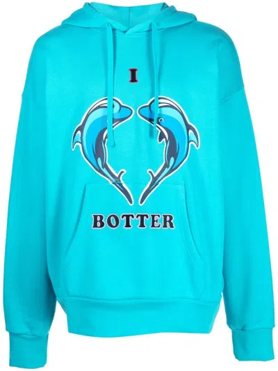 BOTTER BLUE EMBROIDERED ORGANIC COTTON HOODIE