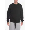 Botter Brushed Cotton Crew-neck Sweatshirt With Elastic Hem In Black