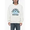 Botter Brushed Cotton Embroidered Crewneck Sweater In White