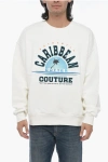 Botter Brushed Cotton Embroidered Crewneck Sweater In White