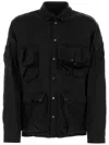 Botter Satin Shirt With Multiple Pockets And Adjustable Cuffs In Black
