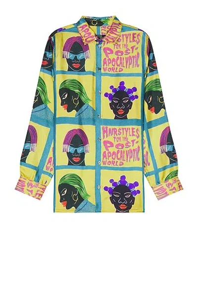 Botter Slogan-print Silk Shirt In Green