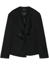Botter Collarless Virgin-wool Blazer In Black