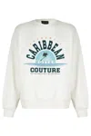 Botter Brushed Cotton Embroidered Crewneck Sweater In White