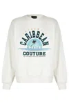 Botter Brushed Cotton Embroidered Crewneck Sweater In White