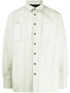 Botter Mens Cracked Leather Cracked Box-pleat Regular-fit Leather Jacket In Green