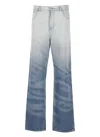 Botter Crystal Embellished Wide Leg Jeans In Denim