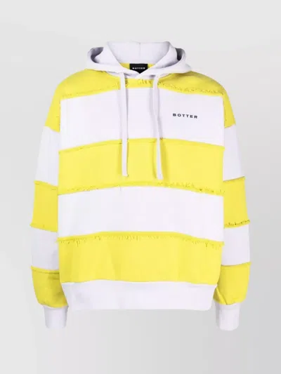 BOTTER STRIPED LOGO-PRINT ORGANIC COTTON HOODIE