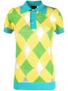 Botter Geometric-pattern Knitted Polo Shirt In Yellow