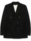 Golden Goose Men's Golden M`s Double Breasted Blazer Light Dry Wool Gabardine/ Printed Message Inside Contrast Li