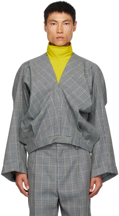 Botter Gray Zip Jacket In W100 Dogtooth