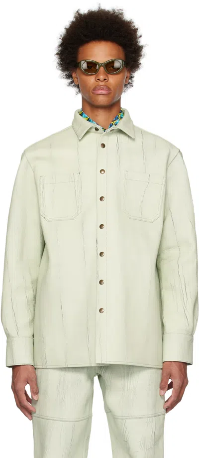 Botter Green Cracked Leather Jacket