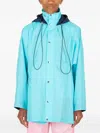 Botter Hooded Panelled Raincoat In Green