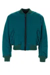 Botter Technical Satin Bomber Jacket In Green