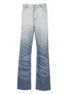 Botter Crystal Embellished Wide Leg Jeans In Blue