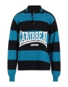 Botter Logo-intarsia Striped Polo Shirt In Blue