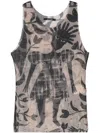 Botter Mix-print Mesh Vest In Neutrals