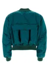 Botter Modern Ribbed Bomber With Snap Pockets In Technical Satin Petrol