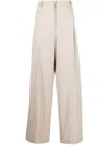 Botter Pleated Cotton Trousers In Neutrals
