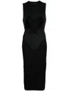 Botter Sleeveless Ribbed Midi Dress In Black