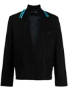 Botter Striped Knit-collar Jacket In Black