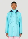 Botter Hooded Panelled Raincoat In Blue