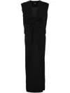 Botter Twist-detailed Virgin Wool Maxi Dress In Black