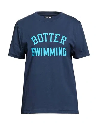 Botter Woman T-shirt Navy Size S Organic Cotton In Blue
