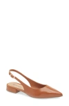 Bottero Alessandra Slingback Pointed Toe Flat In Brown