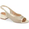 Bottero Botelsa Perforated Open Toe Slingback Pump In Neutral