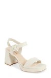 Bottero Britnet Ankle Strap Platform Sandal In White