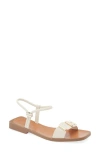 Bottero Leather Ankle Strap Sandal In White
