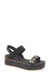 Bottero Melinda Slingback Platform Wedge Sandal In Black