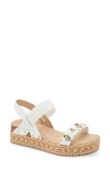 Bottero Melinda Slingback Platform Wedge Sandal In White