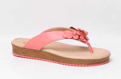 Bottero Napoli Flower Thong Sandal In Flamingo In Pink