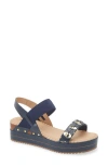 Bottero Noronha Slingback Platform Wedge Sandal In Blue
