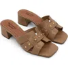 Bottero Studded Leather Slide Sandal