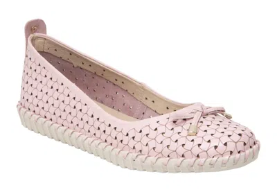 Bottero Women's Ballerina Open Cut Weave Flat Shoe In Pink In Multi