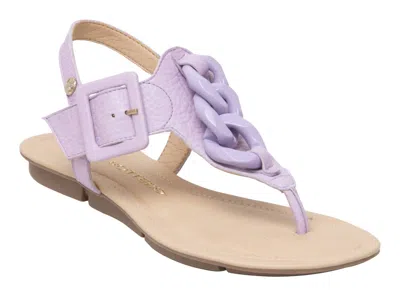 Bottero Women Couro Chain Link T-strap Sandal In Lilac In Multi