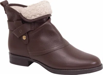 Bottero Women's Leather Pelo Short Boot In Burnish Wood/brown