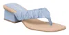 Bottero Women Marina Rushed Thong Sandal In Blue In Blue