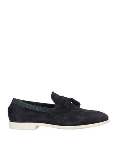 Botti Man Loafers Midnight Blue Size 8.5 Leather