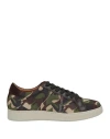 Botti Man Sneakers Military Green Size 11 Leather In Green