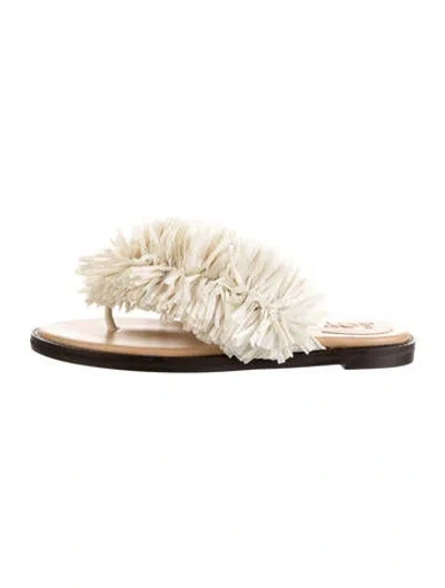 Pre-owned Botti Raffia Flip Flops In Neutrals