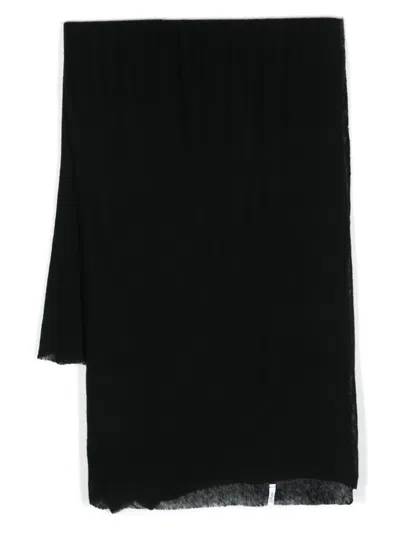 Botto Giuseppe Cashmere Fine-knit Scarf In Black