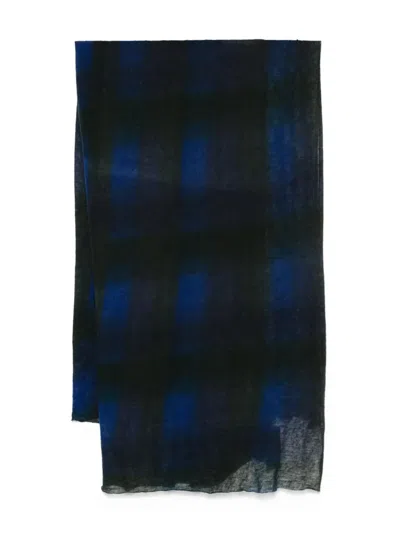 Botto Giuseppe Checked-pattern Scarf In Blue