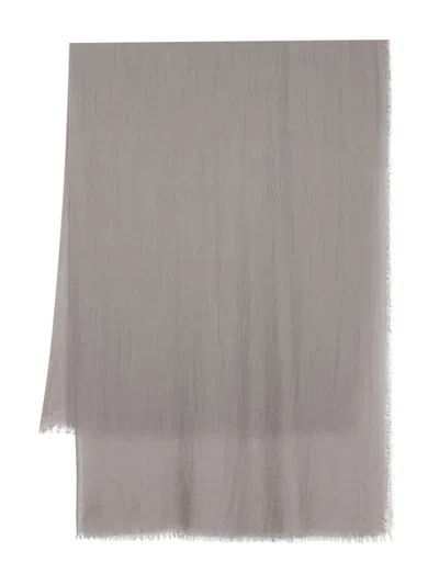 Botto Giuseppe Frayed-edge Scarf In Grey