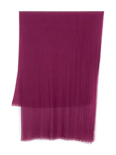 Botto Giuseppe Frayed-edge Scarf In Purple